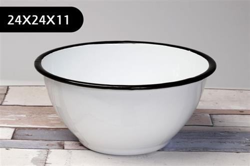 קערה אימייל לבן בינונית