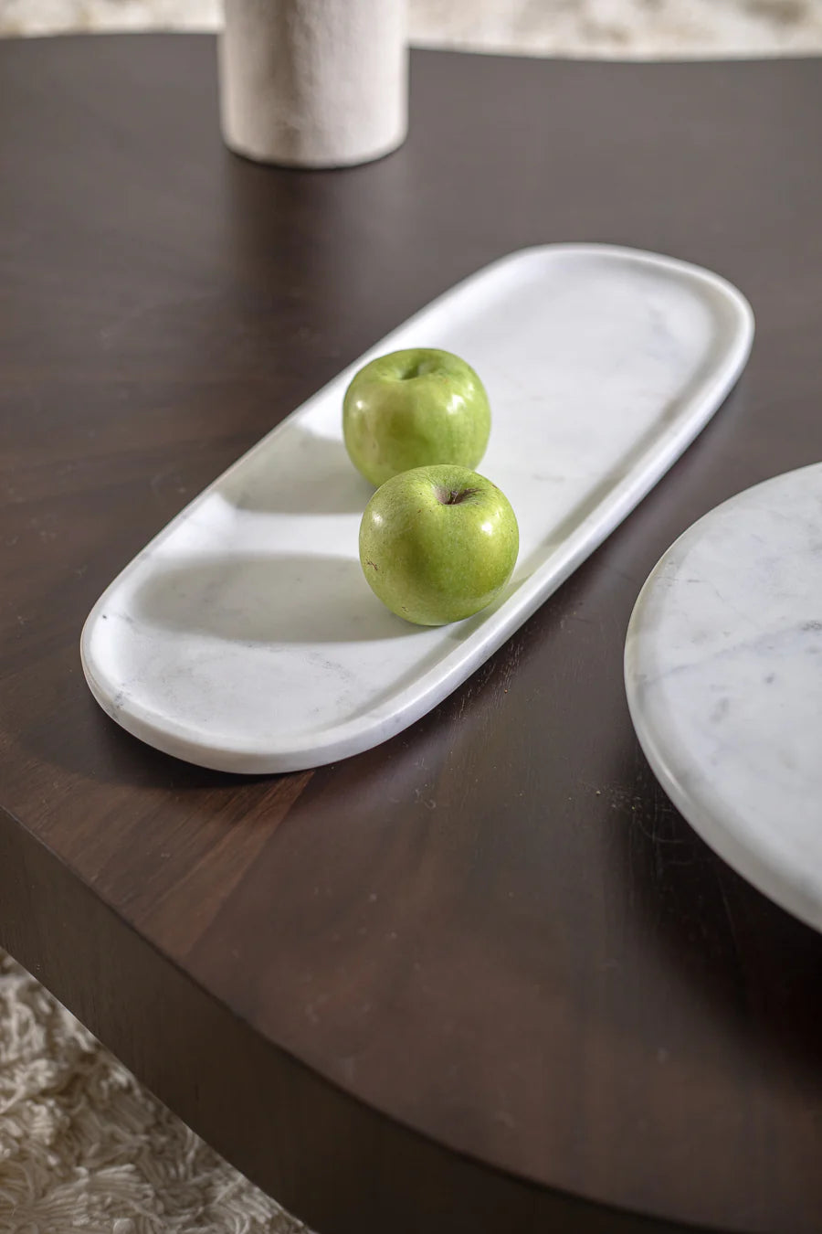 מגש אובאלי מרבל וואיט