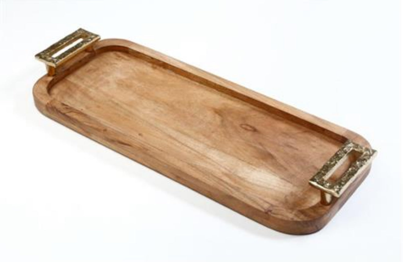 מגש עץ מאורך מנגו גולד