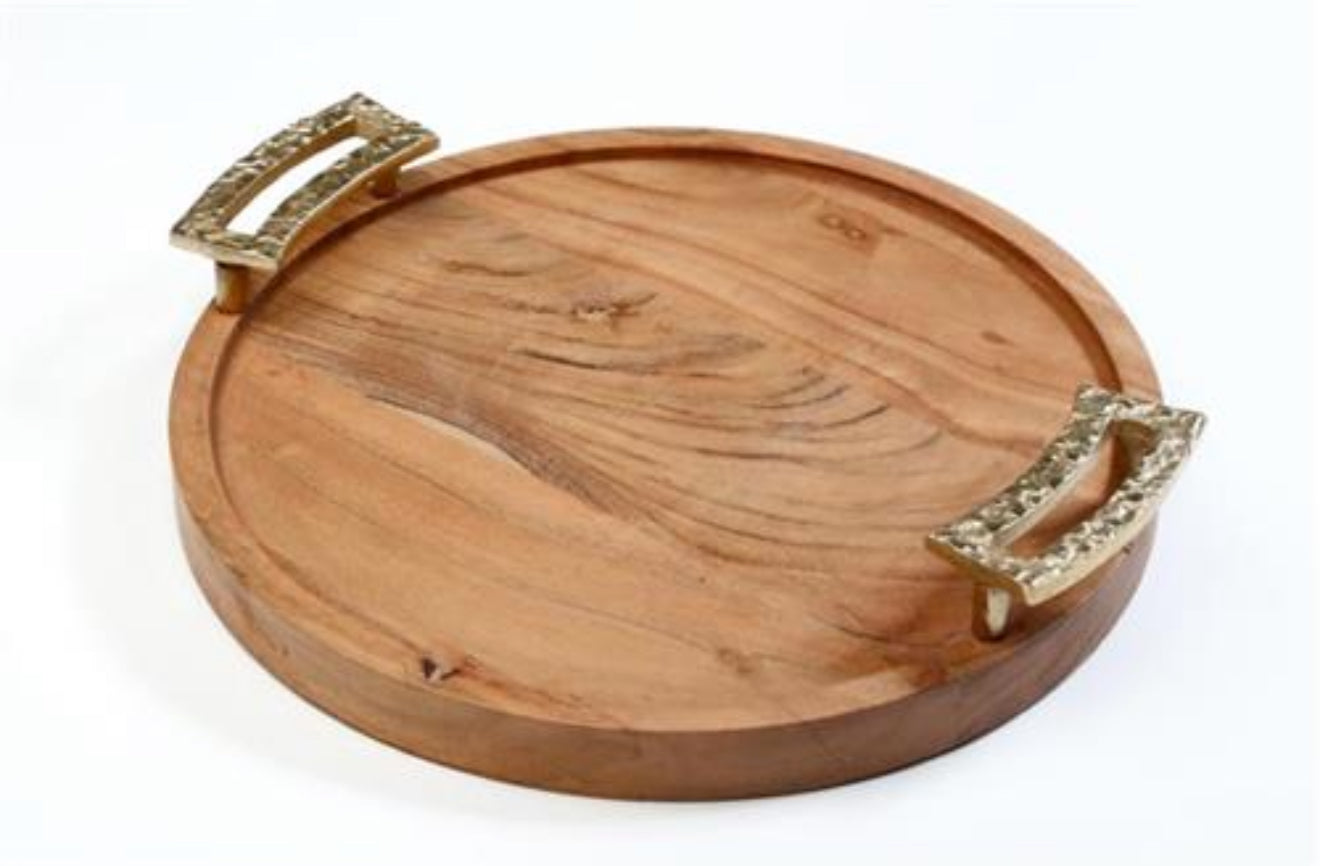 מגש עץ מנגו גולד עגול