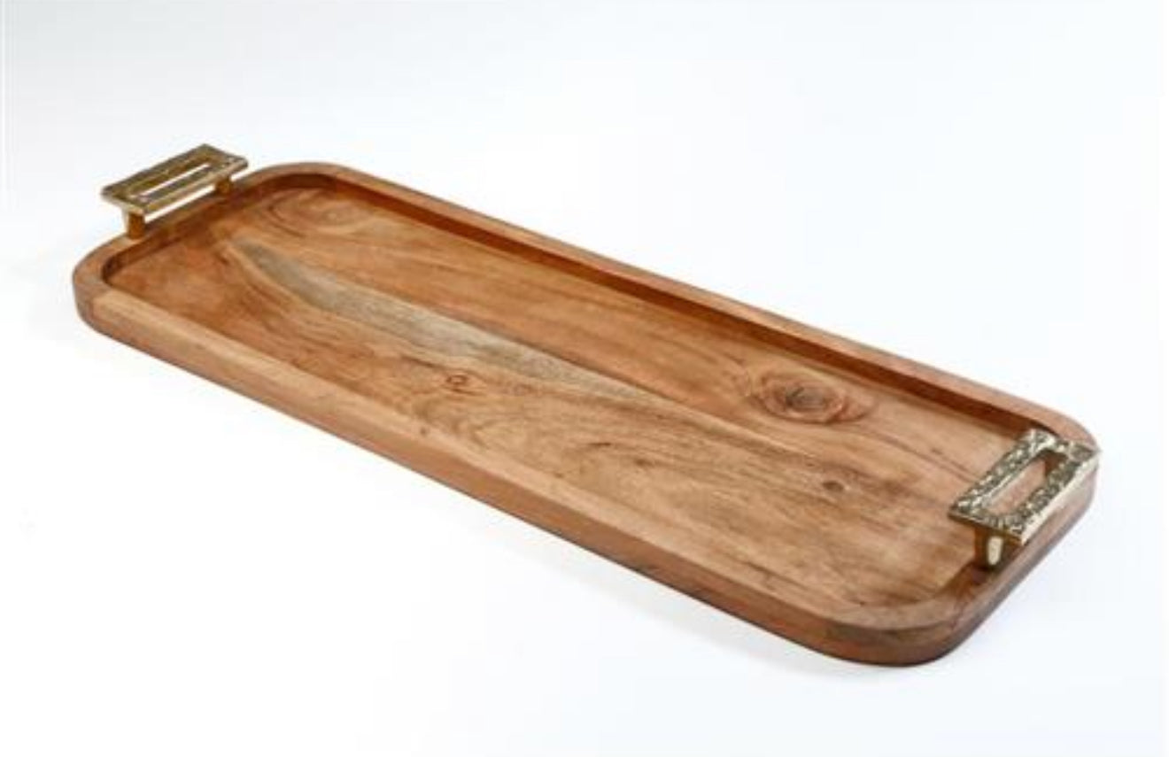 מגש עץ מאורך מנגו גולד