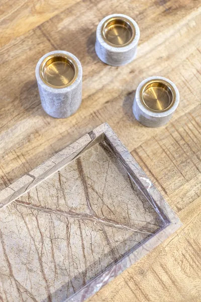 פמוט אלגנט מרבל בז קטן