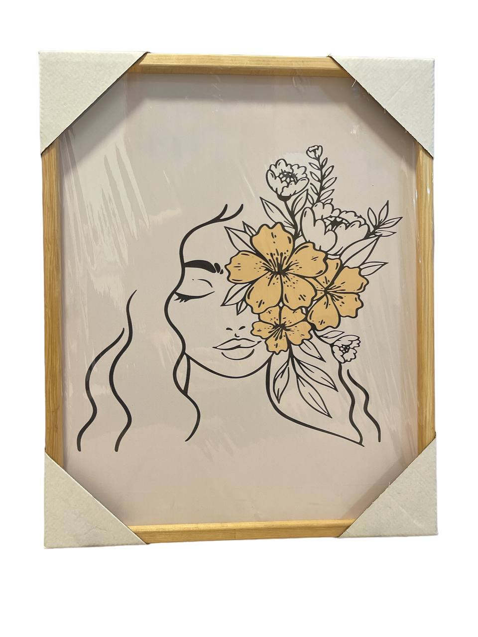 סרטוט אישה פרח צהוב